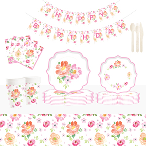 Platos de Papel Florales DAMAI, Platos Desechables con Diseño Floral para Fiestas, Bodas, Despedidas de Soltera, Té, Cumpleaños - Product Image 1