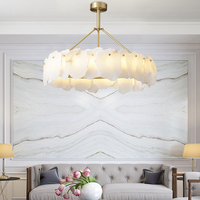 Lustre de plafond moderne de luxe pour cuisine, en marbre d'albâtre décoratif, rectangulaire, pour salle à manger et salon, luminaires suspendus
