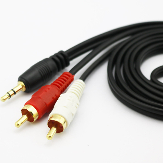15m 15 Meters 3.5mm Jack Aux to 2 RCA Male to Male Audio Cable & Auxiliary Y Splitter Cable