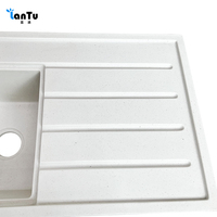 Vente en gros d'éviers multifonctionnels en granit évier de cuisine en pierre de quartz composite à double cuvette