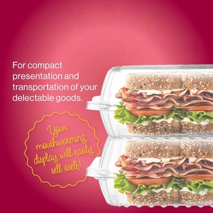 12oz Disposable Rectangle Plastic PET <b>Clear</b> Tamper Evident Food Packaging Deli <b>Container</b> - Product Image 2