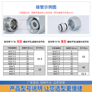 Raccord de compression Qiaodeheng, type H, joint 9C, métrique, robuste, pour tuyau fileté, utilisation hydraulique - Product Image 4