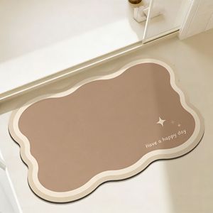 Tapis de bain ovale en terre de diatomée, absorbant, antidérapant, pour entrée de salle de bain, séchage rapide, facile à nettoyer, couleur unie, usage domestique - Product Image 2
