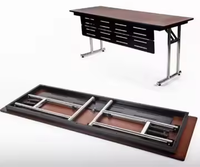Table de formation pliante rectangulaire avec structure en acier laminé, durable, moderne, pour conférences, hôtels et banquets