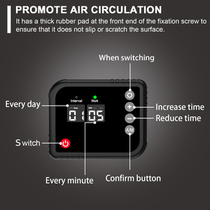 Ventilateur électrique à clipser avec oscillation et rotation à 360° pour la ventilation des poulaillers, serres et abris - Product Image 5