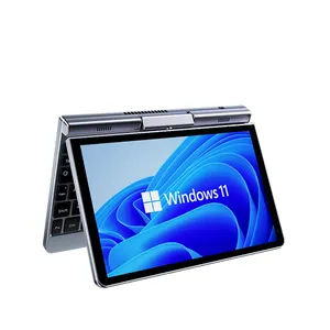 Laptop Mini inci prosesor Intel, Laptop Gaming Pocket Win 11 Quad Core Mini 8 inci dengan prosesor Intel layar sentuh layar IPS