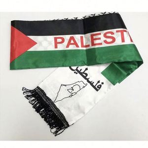ผ้าพันคอแฟชั่นปาเลสไตน์แบบพกพา โปรโมชั่นงานอีเว้นท์ ขบวนพาเหรด การเลือกตั้ง จัดส่งรวดเร็ว ออกแบบเองได้ พิมพ์ลายสกรีน ผ้าไหม พิมพ์ลายธงชาติ - Product Image 4