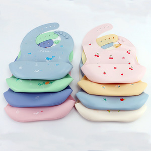 Baberos de silicona para bebé, tipo arco, sin BPA, de 0 a 12 meses, con estampado de dibujos animados, accesorio para alimentación - Product Image 3