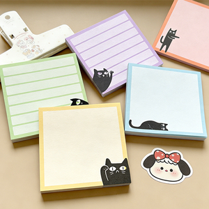 3*3 Blocs de notes autocollantes mignons motif chat, détachables, pour messages sur réfrigérateur, notes de comptes, notes autocollantes de dessin animé, 80 autocollants, blocs de notes mémo - Product Image 2