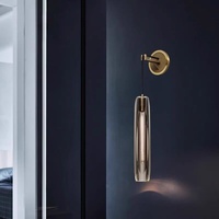Applique Murale LED en Cristal de Luxe Nordique avec Finition Cuivre, Décorative et Dimmable pour Salon, Chambre, Couloir, Chevet