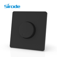 Sirode T7 série britannique Standard moderne Ultra-mince couleur noire PC plaque 45A DP interrupteur avec interrupteurs muraux électriques au néon pour la maison