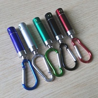 Mini lampe torche LED UV noire rechargeable avec mousqueton, usage industriel, indice de protection IP44, corps en alliage d'aluminium, logo personnalisé