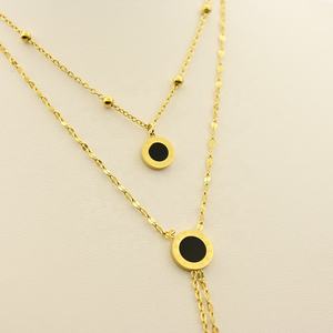 Collier de chiffres romains de <span class=keywords><strong>film</strong></span> noir personnalisé à la mode fabriqué en Chine collier initial personnalisé en gros - Product Image 6