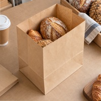 Sacs en papier kraft SOS imprimés sur mesure sans poignées pour charcuterie, emballage kraft brun naturel, vente en gros, approvisionnement B2B