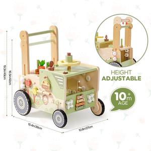 Trotteur en bois pour filles garçons 10 mois 1 an tout-petits apprentissage marcheurs poussette panier enfants - Product Image 3