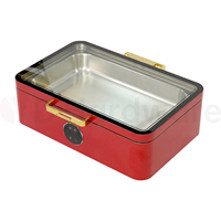 Ensemble de chauffe-plats rectangulaire en acier inoxydable pour buffet 5L/9L couvercle en verre chauffe-plats électrique au gaz pour la restauration et les événements