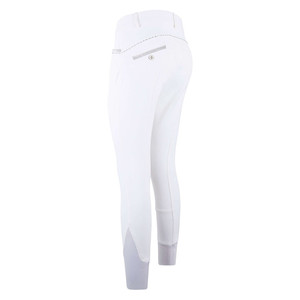 Women's Breathable White/<strong>Beige</strong> Equestrian Riding <strong>Tights</strong> with Knee Grip Competition Horse Products Pants - Product Image 2