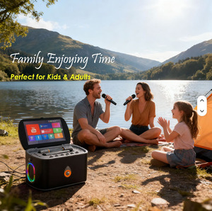 Microphone Karaoké Bluetooth Portable avec Écran Tactile, Enceinte de Fête, Batterie Rechargeable pour Camping, Voyage, Fêtes à Domicile, OEM - Product Image 2