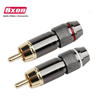 Conector de Cable de Audio RCA Chapado en Oro para Altavoz, Conector de Cable de Soldadura de Cobre