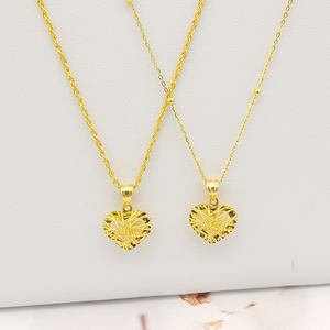 Collana con Ciondolo a Forma di Cuore in <span class=keywords><strong>Oro</strong></span> <span class=keywords><strong>Giallo</strong></span> 18K, Catene per Gioielli alla Moda, Collane Personalizzate Unisex all'Ingrosso - Product Image 5