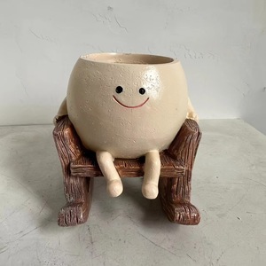 Jolies créations en résine, pots <span class=keywords><strong>de</strong></span> fleurs suspendus avec visage souriant, pots <span class=keywords><strong>de</strong></span> fleurs suspendus avec visage <span class=keywords><strong>assis</strong></span>, pour décorations <span class=keywords><strong>de</strong></span> jardin - Product Image 3