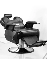 Fauteuil de Barbier Hydraulique Super Économique pour Hommes, Siège en Cuir, Pivotant/Inclinable à 360 Degrés, Base Chromée, Garantie Durable de 5 Ans