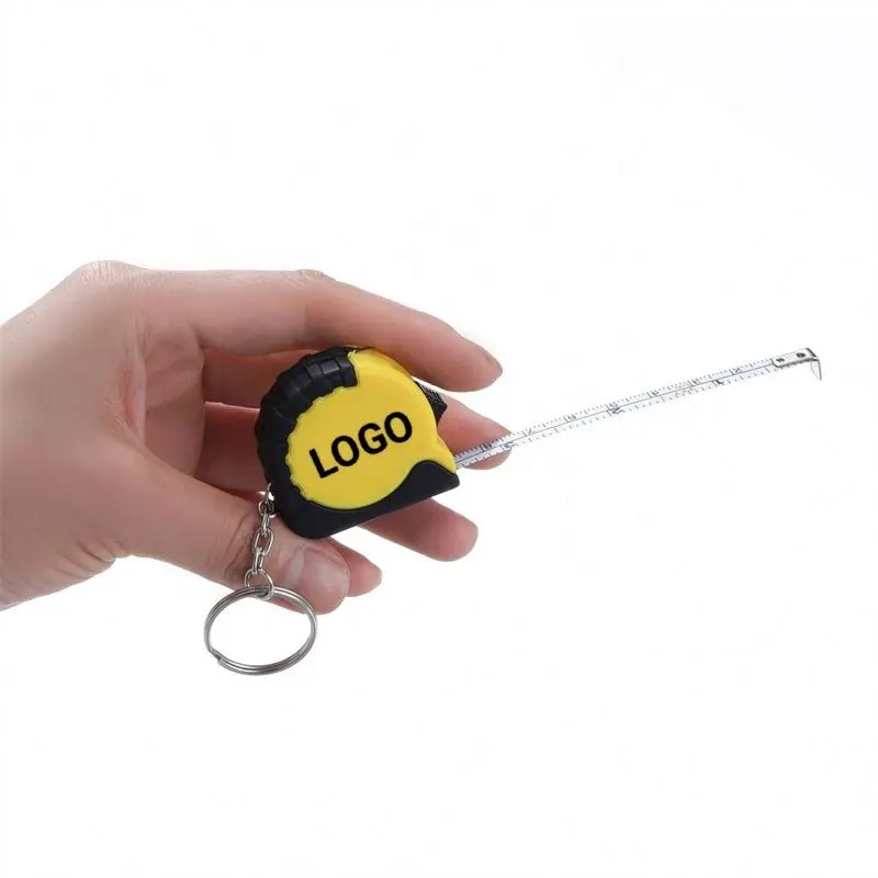 Draagbare Mini Kleine Schuif Lock Metingen Tape Intrekbaar Meetlint Sleutelhanger Meetlint Meet 1M Voor Relatiegeschenk