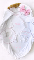 Vêtements pour bébé fille à volants personnalisables avec monogramme, tenues de sortie de maternité, ensemble cadeau personnalisé en coton pour nouveau-né, grenouillère pour nouveau-né fille