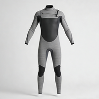 DIVESTAR Desain Khusus 4/3mm Neoprena Chest Zip Thermal Windproof Waterproof Long Sleeve Surfing Wetsuits Pria