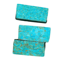 Matériau brut de turquoise compressé de haute qualité, prix d'usine, pierre de turquoise brute naturelle
