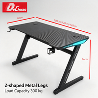 Bureau d'Ordinateur Motorisé à Hauteur Réglable de Haute Qualité, Vente Chaude, Table de Jeu Électrique, Bureau PC avec LED