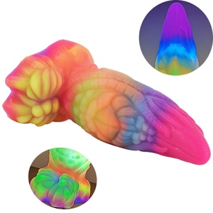 New Arrival Luminous Penis Black Tortoise Glow in Dark Series Liquid Silicone <b>Dildos</b> Luminous <b>Dildo</b> for Men - Product Image 1