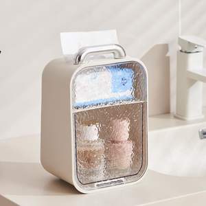 Boîte de rangement de bureau de luxe en plastique multifonctionnelle pour mouchoirs et télécommandes avec support pour téléphone pour le salon - Product Image 5