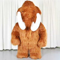Costume gonflable géant de mammouth, costume de mascotte en peluche d'éléphant, costume de cosplay, mascotte en fourrure pour costumes de carnaval pour adultes
