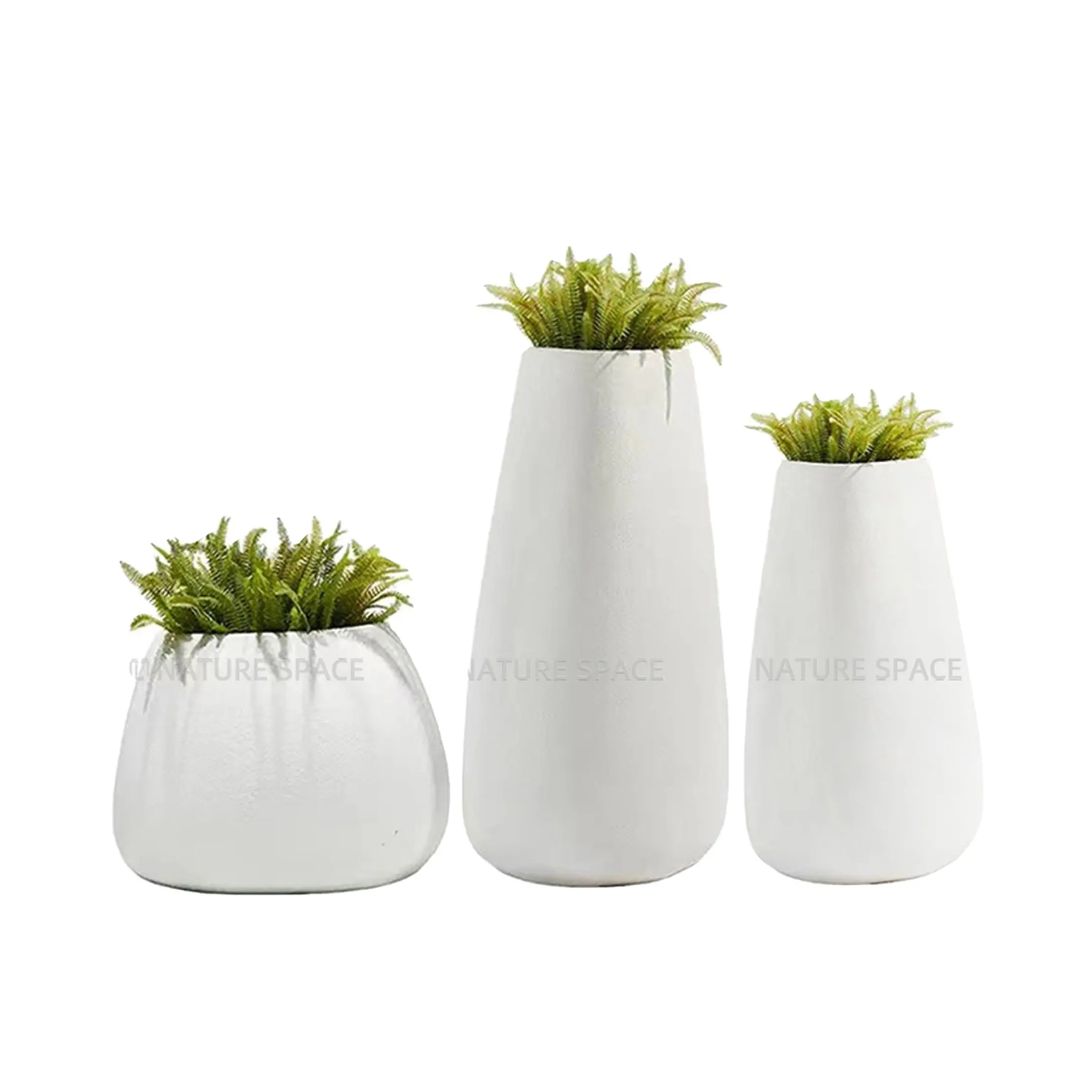 Vaso de planta de fibra de vidro grande, moderno, para casa e jardim, para decoração, vaso irregular