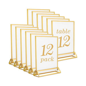 Altın şeffaf akrilik 2 taraflı çerçeveler masalar için ekran standı akrilik işaret tutucu - Product Image 1