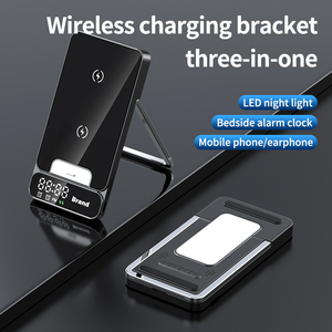 Đa chức năng sạc 3 trong 1 không dây sạc cơ sở 15 Wát nhanh chóng không dây sạc khung với đồng hồ báo thức không dây đứng - Product Image 2
