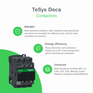 SCHNE1DER LC1D1506BD TeSys Série Deca Contacteur d'automatisation industrielle tripolaire 150A 24V Montage sur rail DIN 50/60Hz - Product Image 5