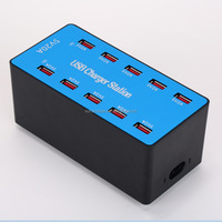 Station de charge rapide USB 5V 20A 100W, concentrateur de charge intelligent à 10 ports pour téléphones mobiles et tablettes, matériau ignifuge, adaptateur universel
