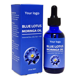 プライベートブランド純粋天然抽出物有機ブルーロータスモリンガ種子オイルフェイスボディとヘア用リラクゼーションと高度なスキンケア - Product Image 1