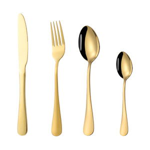 Ensemble de couverts en acier inoxydable, fourchettes dorées, pour hôtel, repas occidentaux, durable, pour les fêtes - Product Image 3