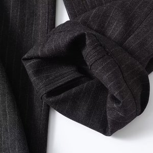 SHENZHU <strong>Women</strong> 2024 Autumn New Fashion Smart Modern <strong>Pinstriped</strong> Flannel Pants Vintage High Elastic Female Ankle <strong>Trousers</strong> - Product Image 6