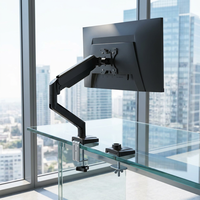 Support de moniteur de bureau à ressort à gaz, inclinable et pivotant à mouvement complet, réglable en tension, pour écran de 13 à 32 pouces, capacité de charge de 12 kg, en métal ergonomique