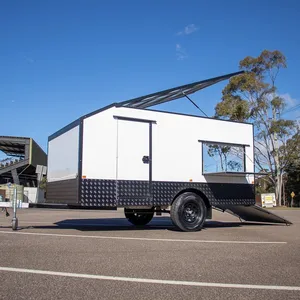 Ecocampor小型通用拖车油箱封闭式拖车发电机拖车，用于出售动力喷涂