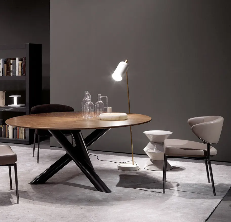 FERLY Privat individuelle Luxus Hochzeitsmöbel runder Marmor Holzglas-Stuhl Esstischstühle für Restaurant