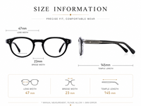 Montures de lunettes unisexe de haute qualité 2026 en promotion – Montures optiques en acétate personnalisables avec logo – Lunettes de mode