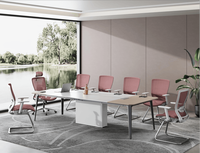 Table de conférence moderne en panneaux de bois pour bureau, école, hôpital