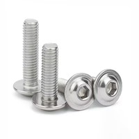 304 A2 tête de bouton en acier inoxydable avec vis à six pans creux avec collier M5 M6 M8 boulon à tête cylindrique