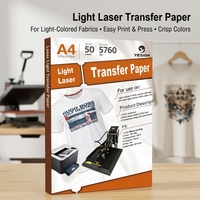Papier de transfert laser A4 A3 à prix d'usine pour tissu en coton, impression personnalisée, papier de transfert thermique en vrac pour imprimante laser