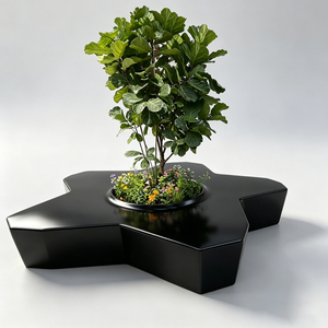 GRC Flowerpot Stool With Planter Custom Modern Outdoor Seating Weather Resistant Planter <b>Bench</b> for Mall Atriums - Product Image 3